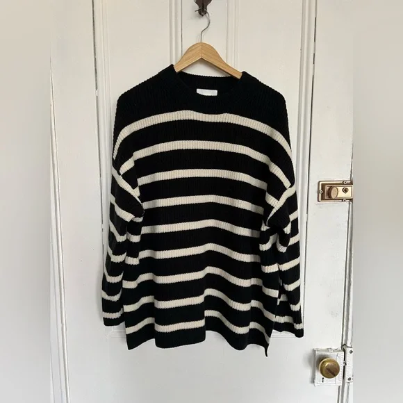 H&M Black and White Striped Knit Sweater - Picture 2 of 12